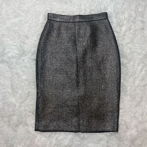 Banana Republic Pencil Skirt Metallic Tweed Size 0 Black Career Office